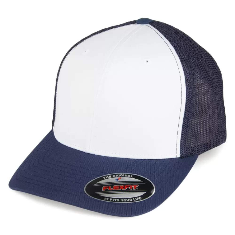 Casquettes Trucker | Casquettes De Baseball^FlexFit Casquette Trucker White Front bleu marine-blanc