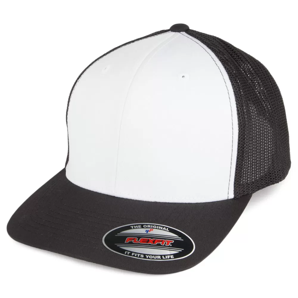 Casquettes Trucker | Casquettes De Baseball^FlexFit Casquette Trucker White Front noir-blanc