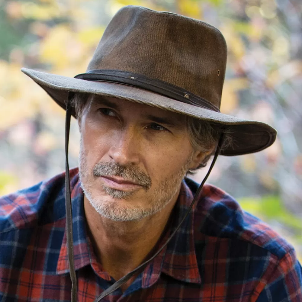 Chapeaux De Cowboy | Chapeaux De Cowboy^Dorfman Pacific Chapeau Australien en Coton Sergé Vieilli Danum marron