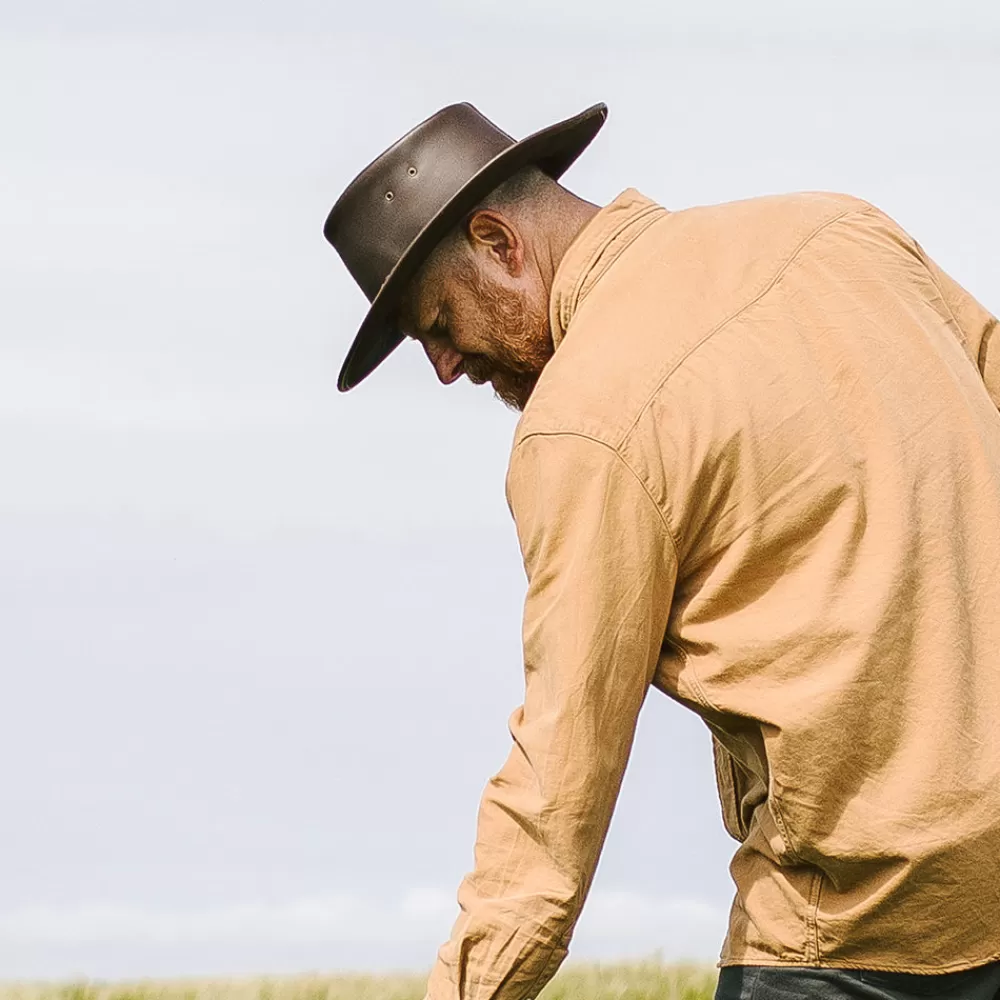 Chapeaux De Cowboy | Chapeaux De Cowboy^Jaxon & James Chapeau Australien en Cuir Déformable marron JAXON & JAMES