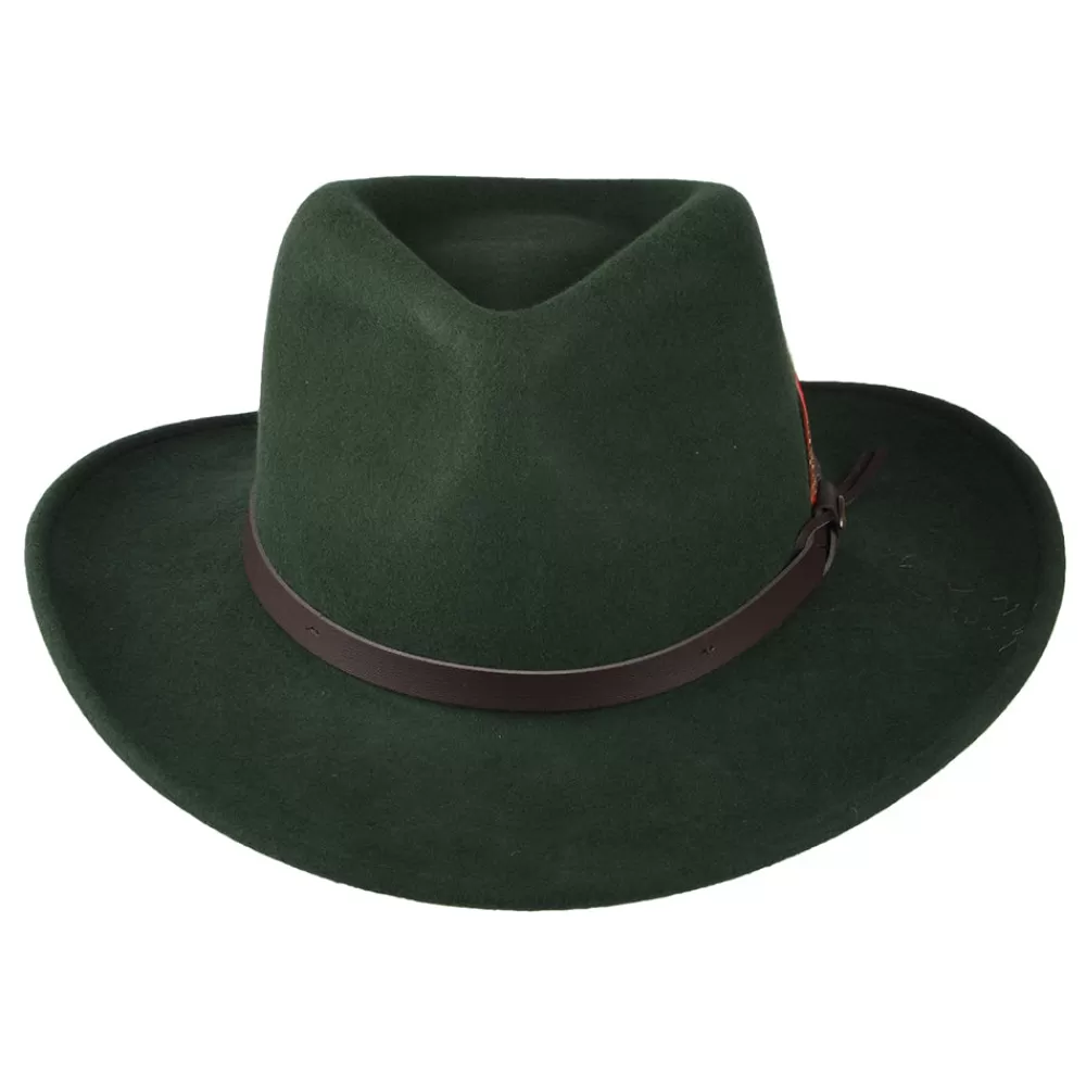 Chapeaux Trilby | Chapeaux Fedora^Scala Chapeau Australien en Laine Feutrée Déformable Hydrofuge Dakota forêt