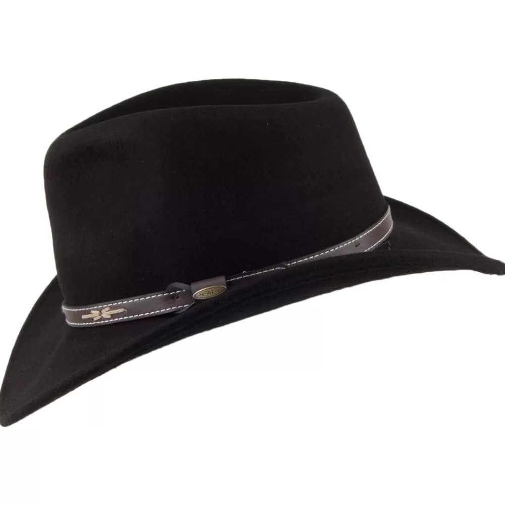 Chapeaux Femme | Chapeaux De Cowboy^Scala Chapeau Australien en Laine Feutrée Déformable Hydrofuge noir