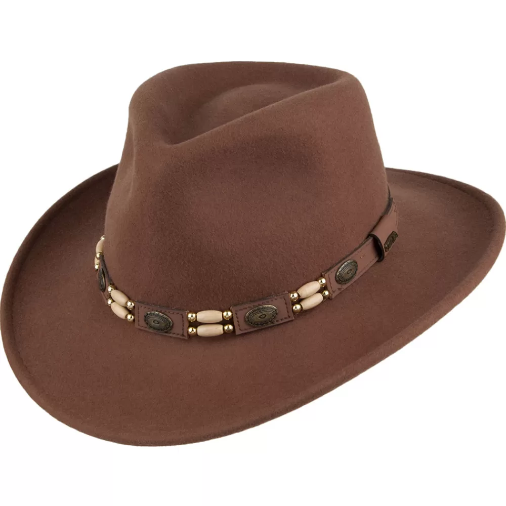 Chapeaux Femme | Chapeaux De Cowboy^Scala Chapeau Australien en Laine Feutrée Déformable Knoxville noix de pécan