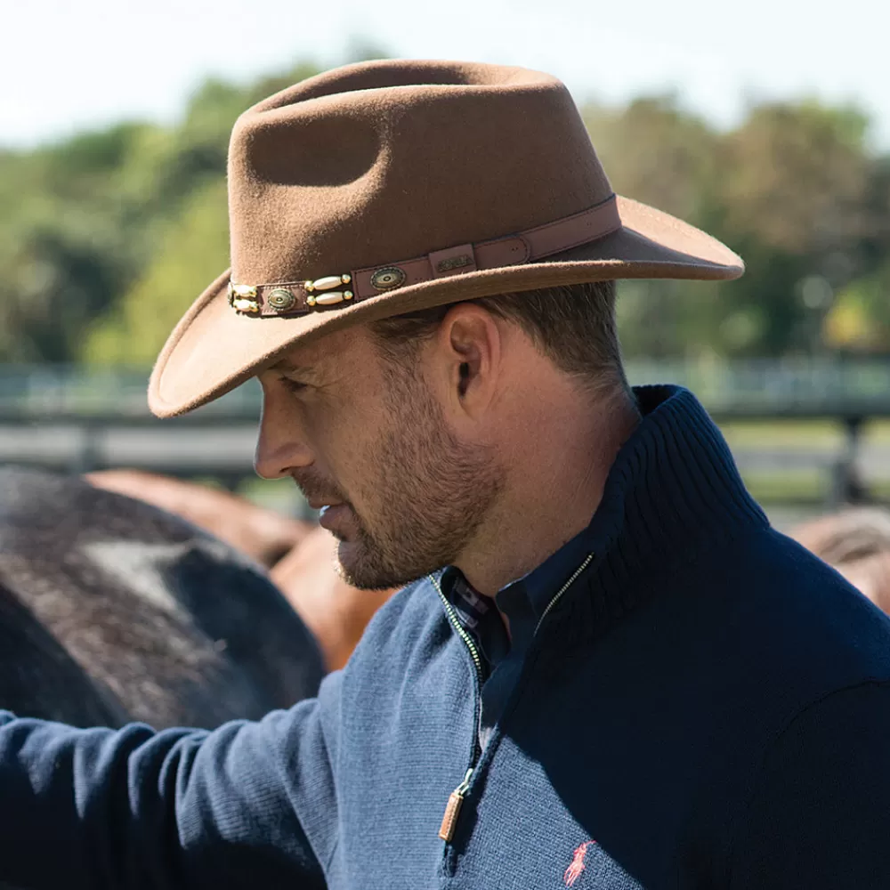 Chapeaux Femme | Chapeaux De Cowboy^Scala Chapeau Australien en Laine Feutrée Déformable Knoxville noix de pécan