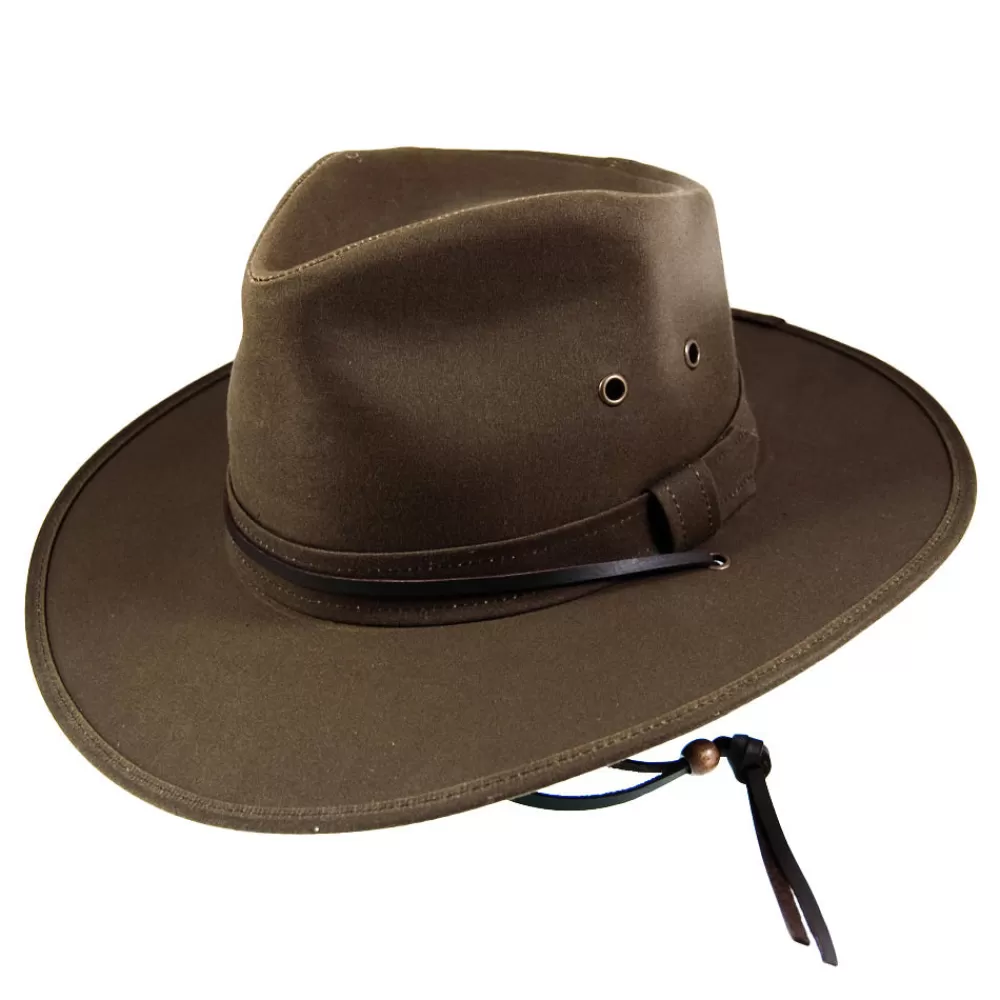 Chapeaux Trilby | Chapeaux Fedora^Jaxon & James Chapeau Australien en Toile Cirée marron JAXON & JAMES