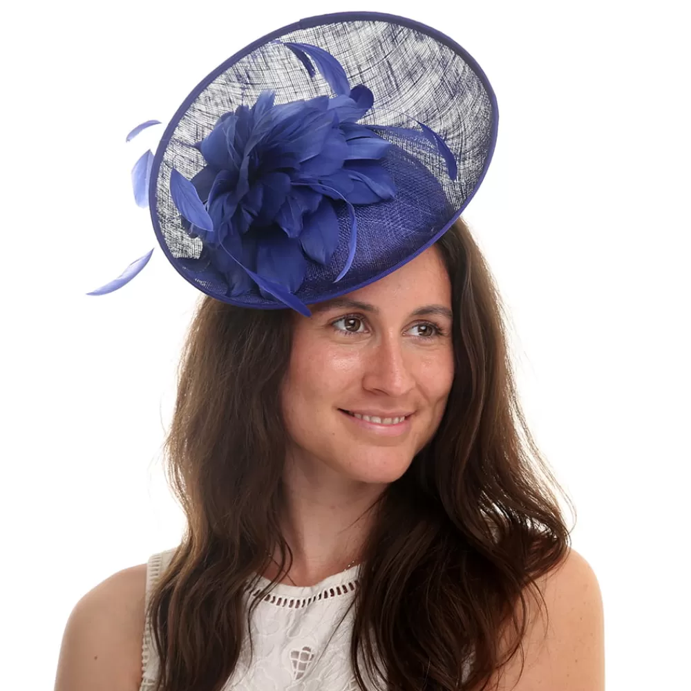 Chapeaux Cérémonie | Chapeaux Bibi^Jane Anne Designs Chapeau Bibi Disque Carnation bleu cobalt