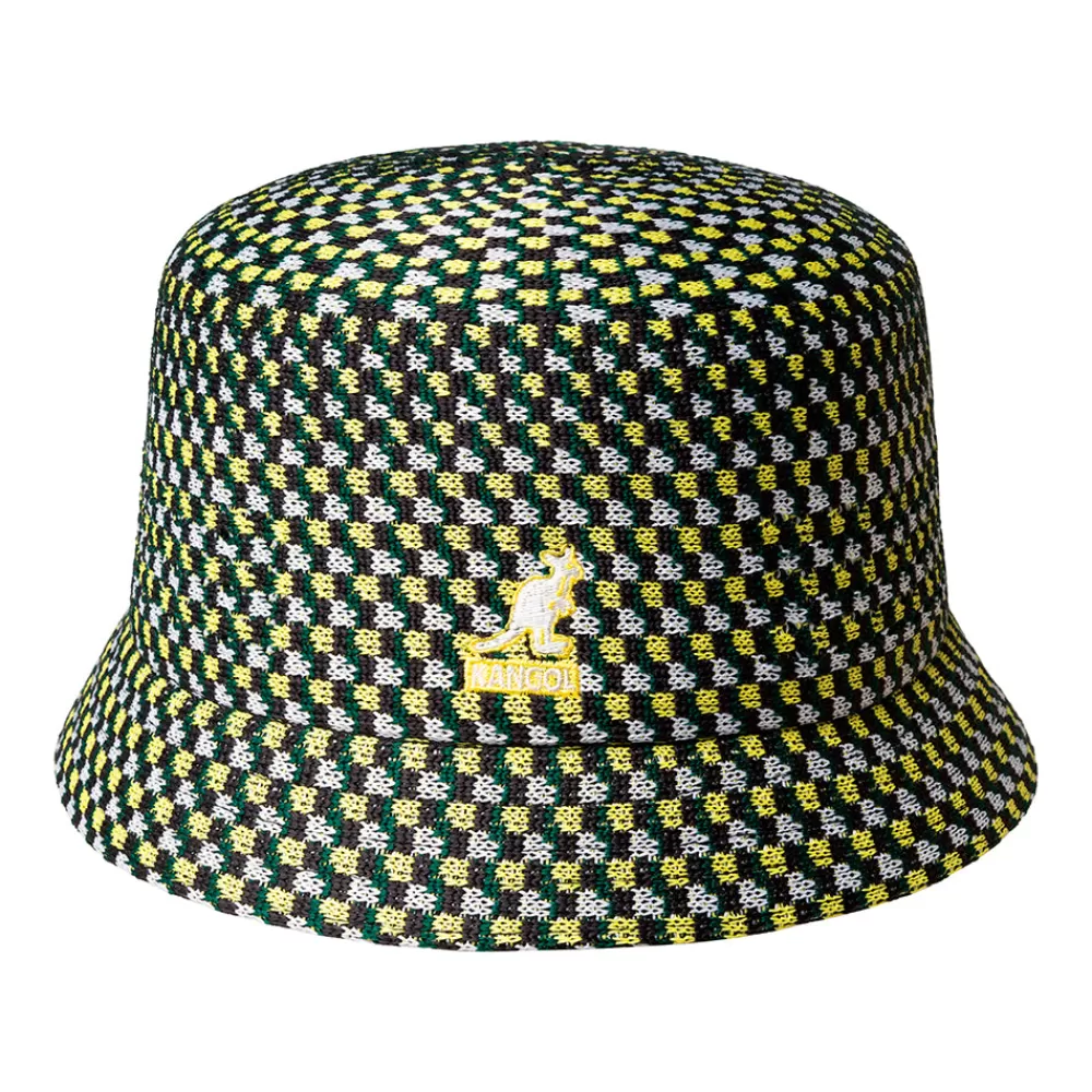 Chapeaux Bob | Chapeaux Été^Kangol Chapeau Bob Bin en Tropic Geo Board vert-jaune