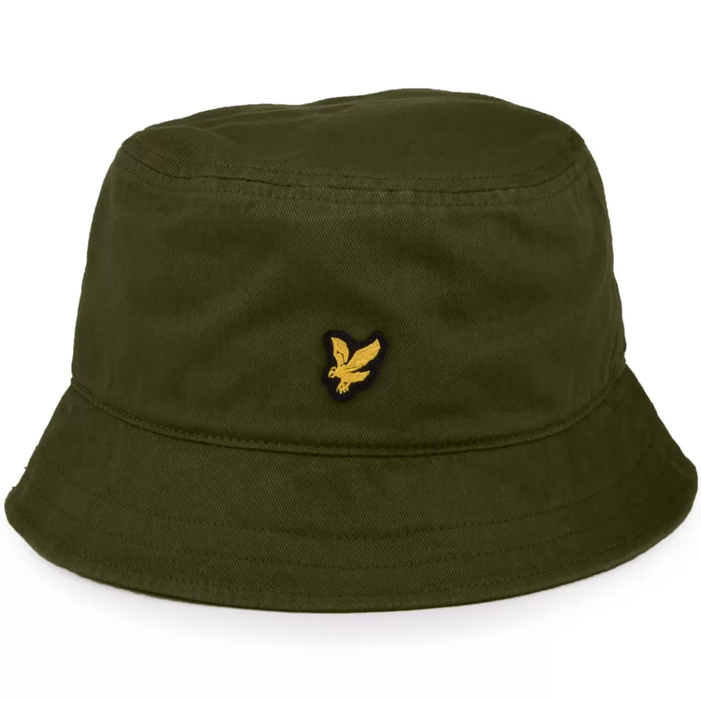Chapeaux Bob | Chapeaux Été^Lyle & Scott Chapeau Bob en Coton Sergé olive foncé LYLE & SCOTT
