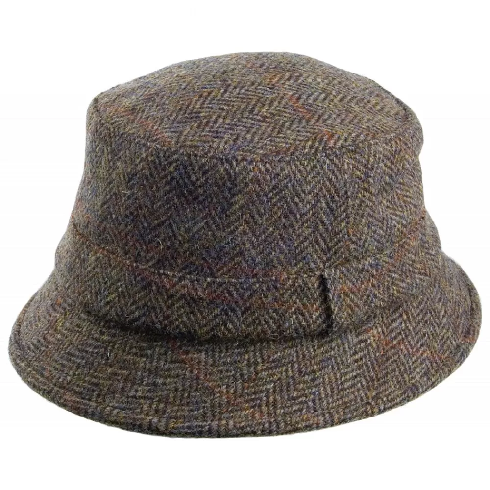 Chapeaux Bob | Chapeaux Hiver^Failsworth Chapeau Bob en Harris Tweed Grouse olive-bleu
