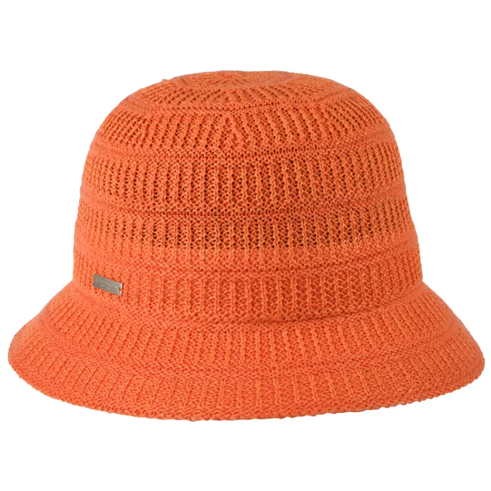 Chapeaux Été | Chapeaux Bob^Seeberger Chapeau Bob en Lin Mélangé Tricoté orange