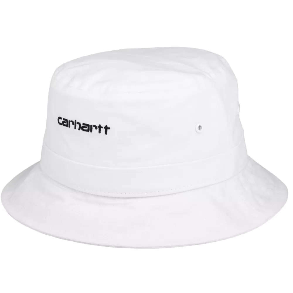 Chapeaux Bob | Bobs^Carhartt WIP Chapeau Bob en Toile de Coton Script blanc