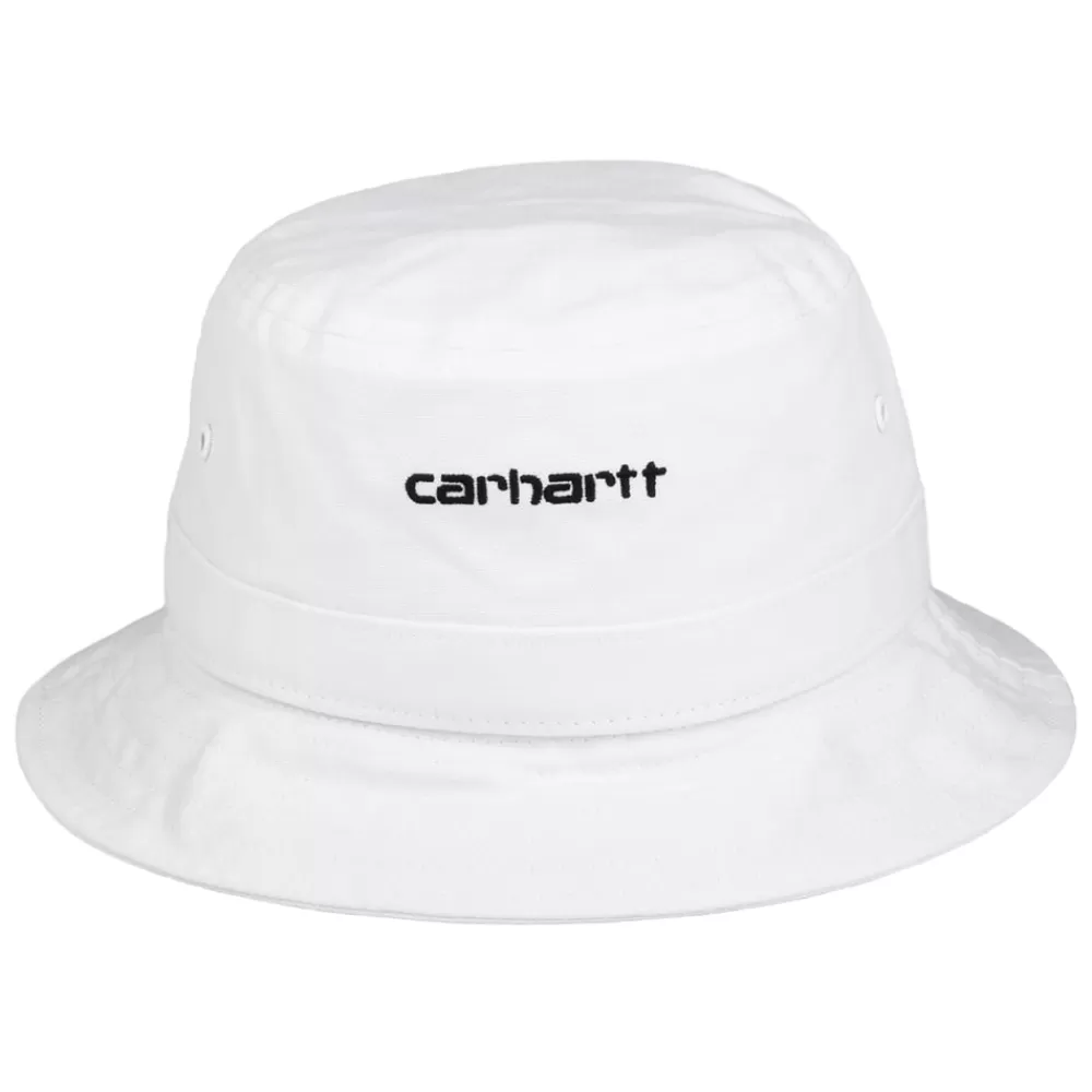 Chapeaux Bob | Bobs^Carhartt WIP Chapeau Bob en Toile de Coton Script blanc