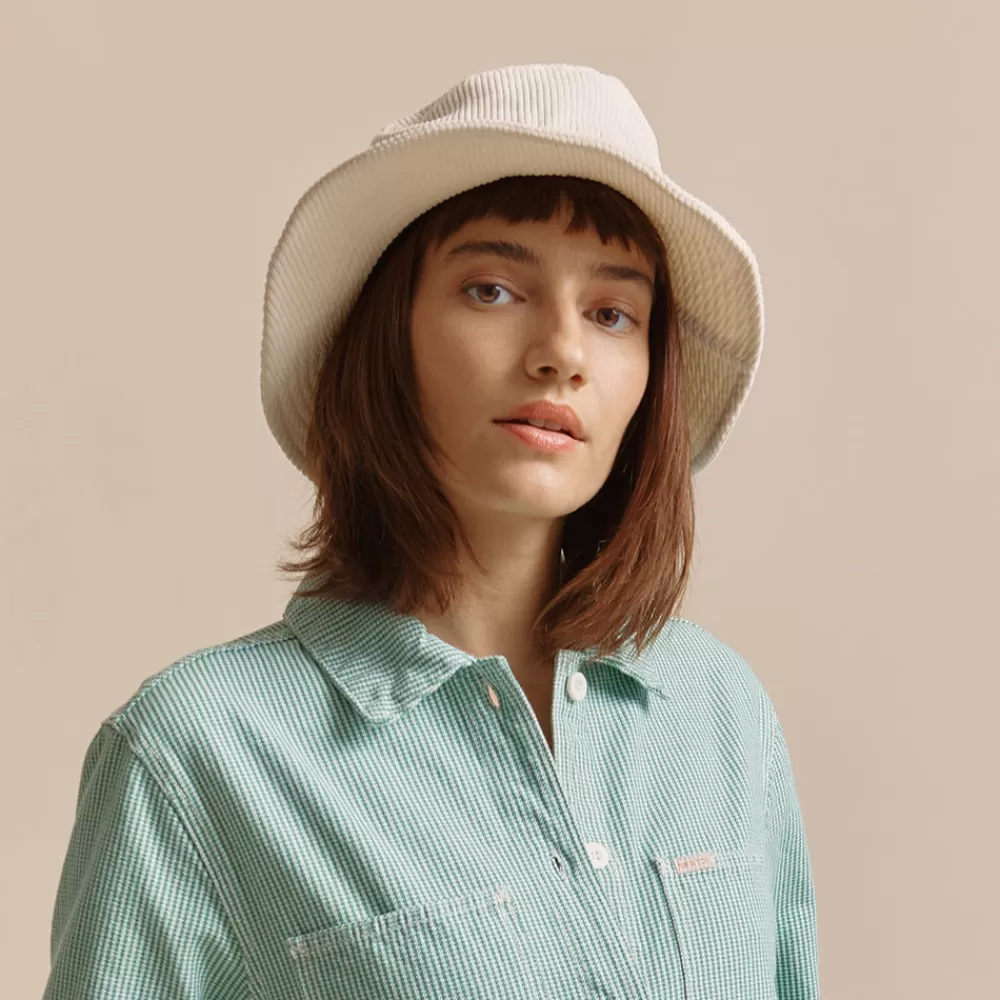 Chapeaux Bob | Chapeaux Femme^Brixton Chapeau Bob en Velours Côtelé Pliable Petra blanc cassé