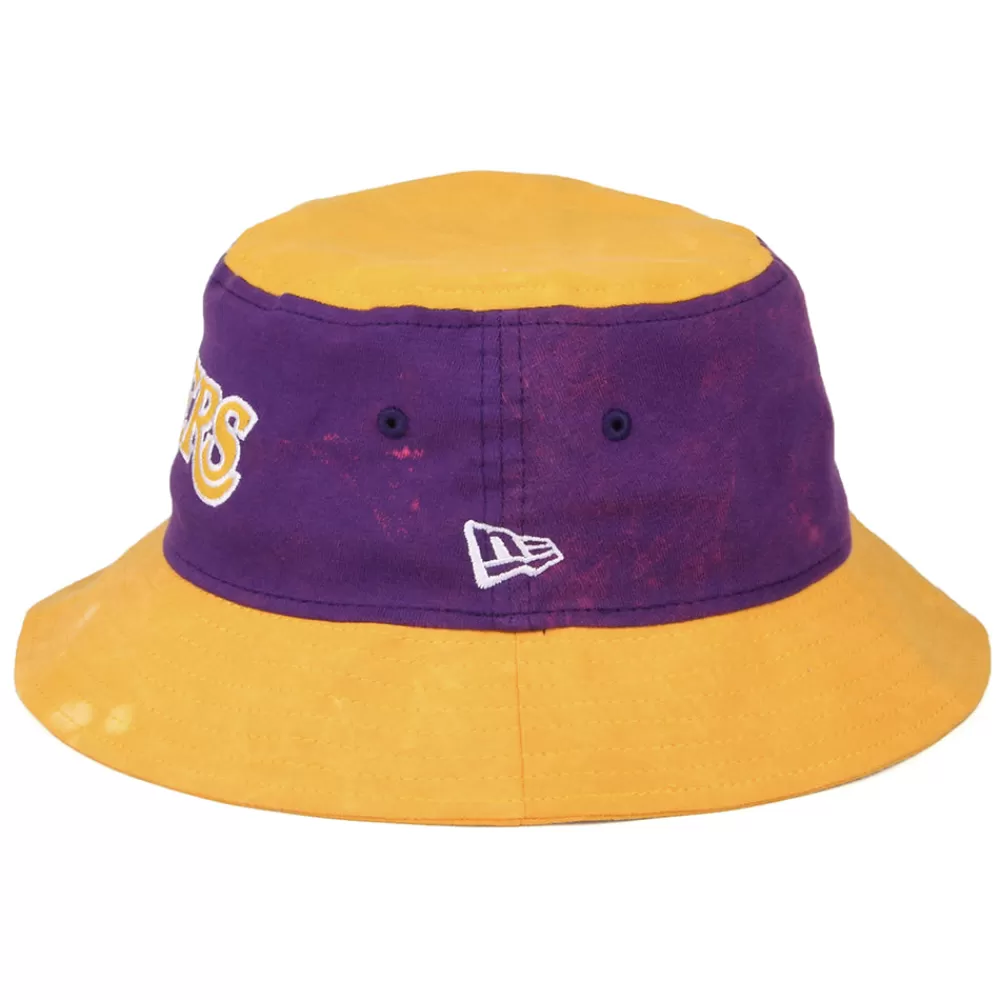 Chapeaux Bob | Bobs^New Era Chapeau Bob NBA Washed Pack L.A. Lakers jaune-violet
