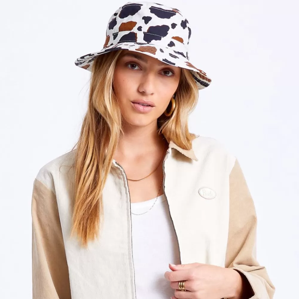 Chapeaux Été | Chapeaux Bob^Brixton Chapeau Bob Pliable à Imprimé Bétail Petra mélange de marrons