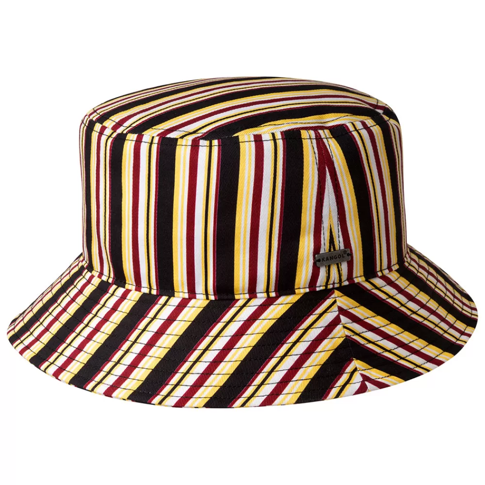Chapeaux Bob | Chapeaux Été^Kangol Chapeau Bob 70s Stripe noir-vin-jaune