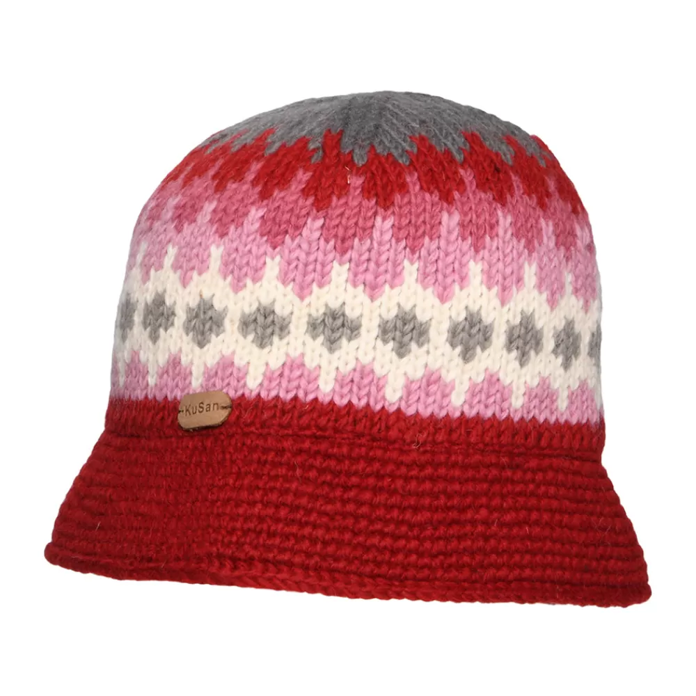 Chapeaux Hiver | Chapeaux Bob^Kusan Chapeau Bob Tricot rouge-rose