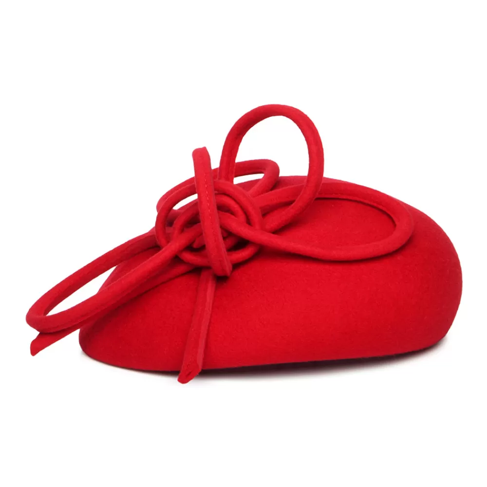 Chapeaux Cérémonie | Chapeaux Calots^Whiteley Chapeau Calot en Laine avec Boucles Rosey rouge
