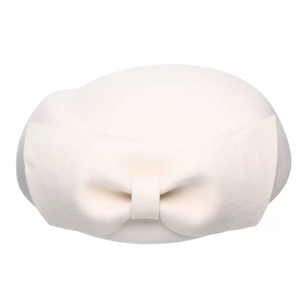 Chapeaux Cérémonie | Chapeaux Calots^Whiteley Chapeau Calot en Laine avec Nœud Avery blanc hiver