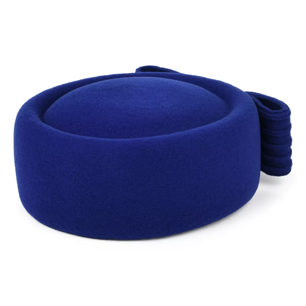 Chapeaux Cérémonie | Chapeaux Calots^Whiteley Chapeau Calot en Laine Jackie O Loop Bow bleu roi