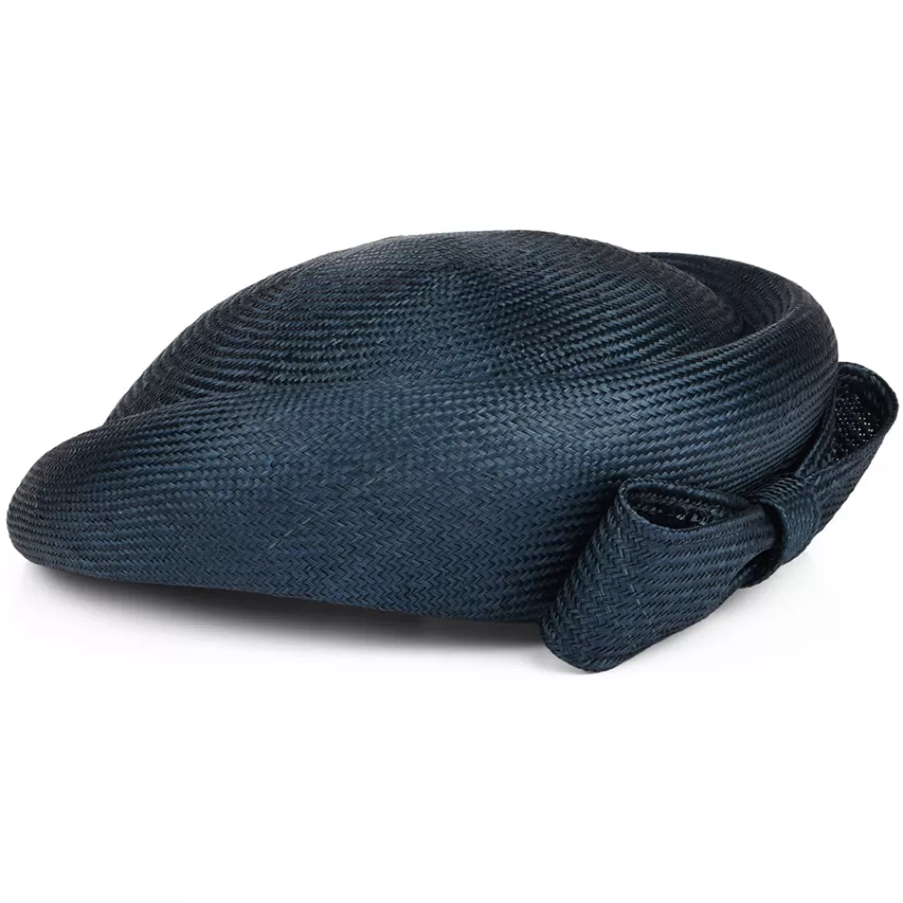 Chapeaux De Paille | Chapeaux Cérémonie^Whiteley Chapeau Calot en Paille Alexia bleu marine
