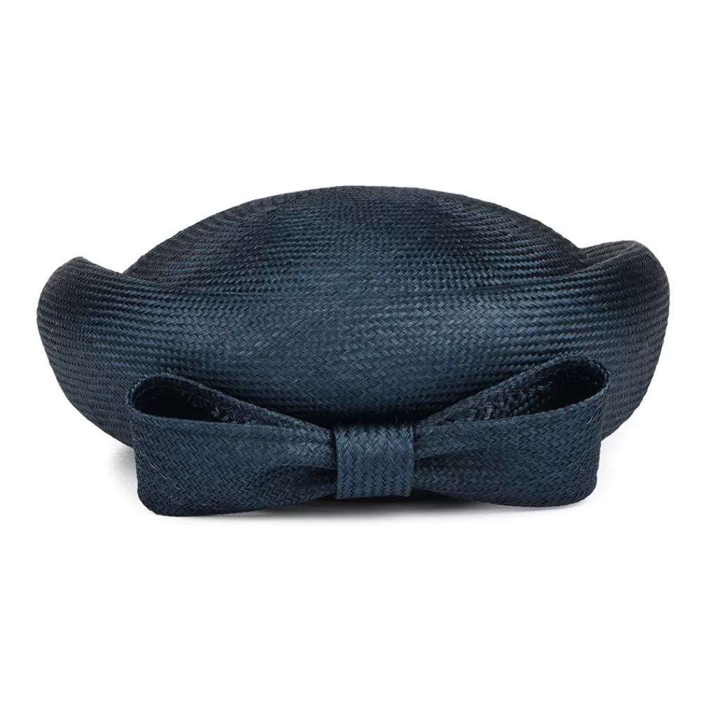 Chapeaux De Paille | Chapeaux Cérémonie^Whiteley Chapeau Calot en Paille Alexia bleu marine