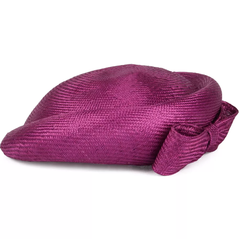 Chapeaux De Paille | Chapeaux Cérémonie^Whiteley Chapeau Calot en Paille Alexia magenta