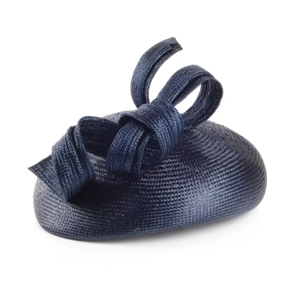 Chapeaux De Paille | Chapeaux Cérémonie^Whiteley Chapeau Calot en Paille Duchesse De Cambridge bleu marine