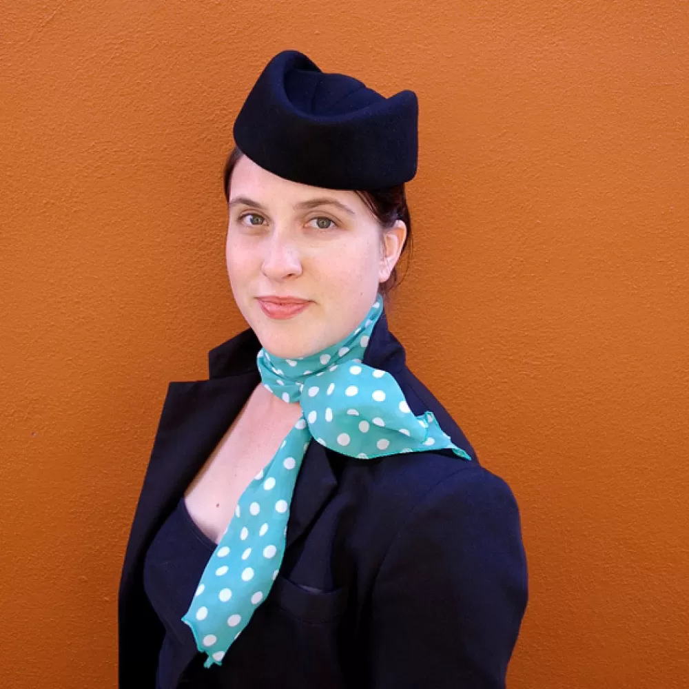 Chapeaux Cérémonie | Chapeaux Calots^sur la tête Chapeau Calot Hôtesse de l'Air bleu marine SUR LA TÊTE