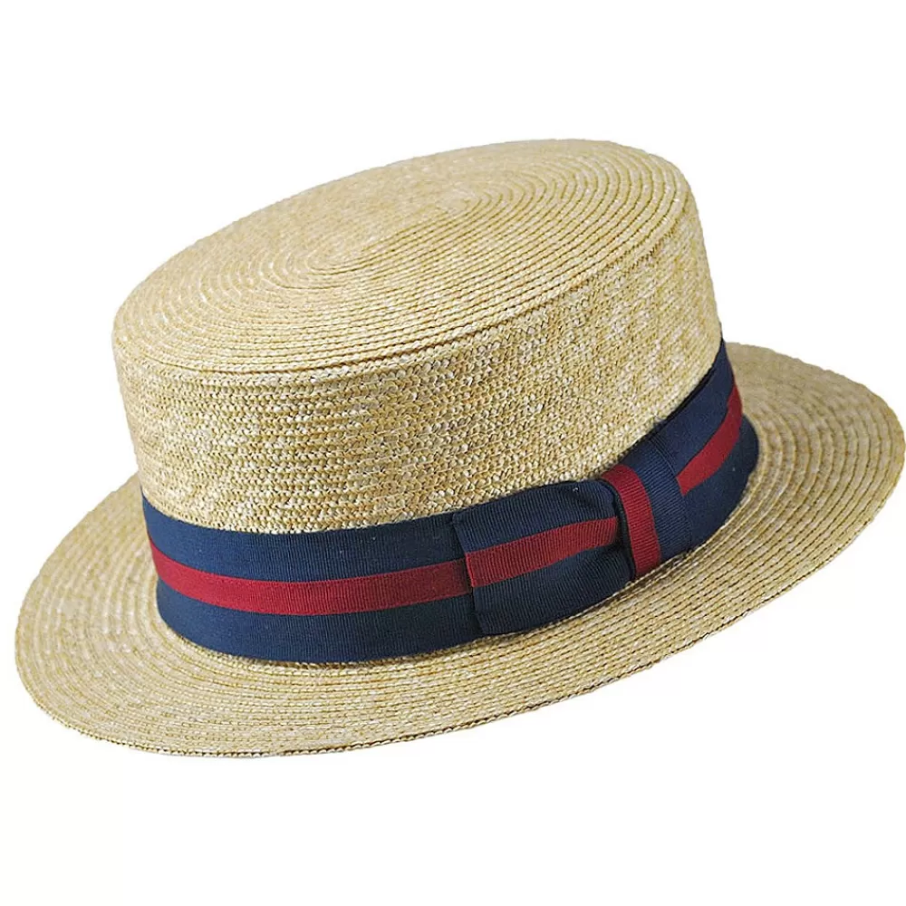 Chapeaux Été | Chapeaux De Paille^Jaxon & James Chapeau Canotier en Paille avec Bandeau à Rayures naturel JAXON & JAMES