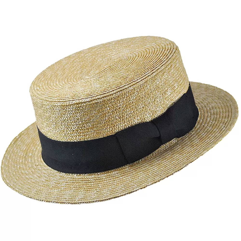 Chapeaux Été | Chapeaux De Paille^Jaxon & James Chapeau Canotier en Paille avec Bandeau Noir naturel JAXON & JAMES