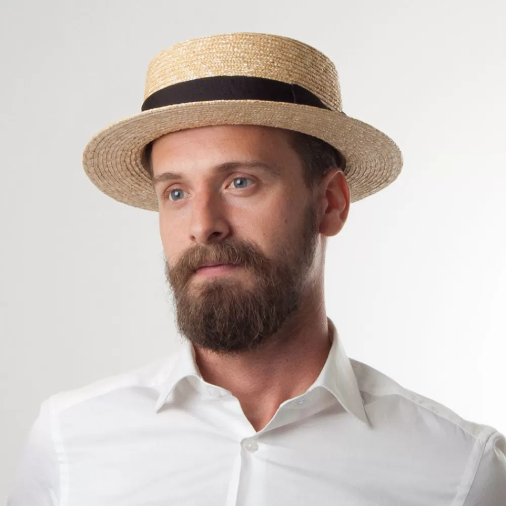 Chapeaux Été | Chapeaux De Paille^Jaxon & James Chapeau Canotier en Paille avec Bandeau Noir naturel JAXON & JAMES