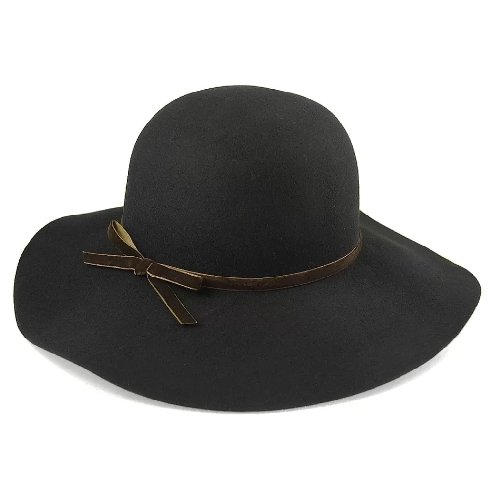 Chapeaux Hiver | Chapeaux Femme^sur la tête Chapeau Capeline en Laine Vintage noir SUR LA TÊTE