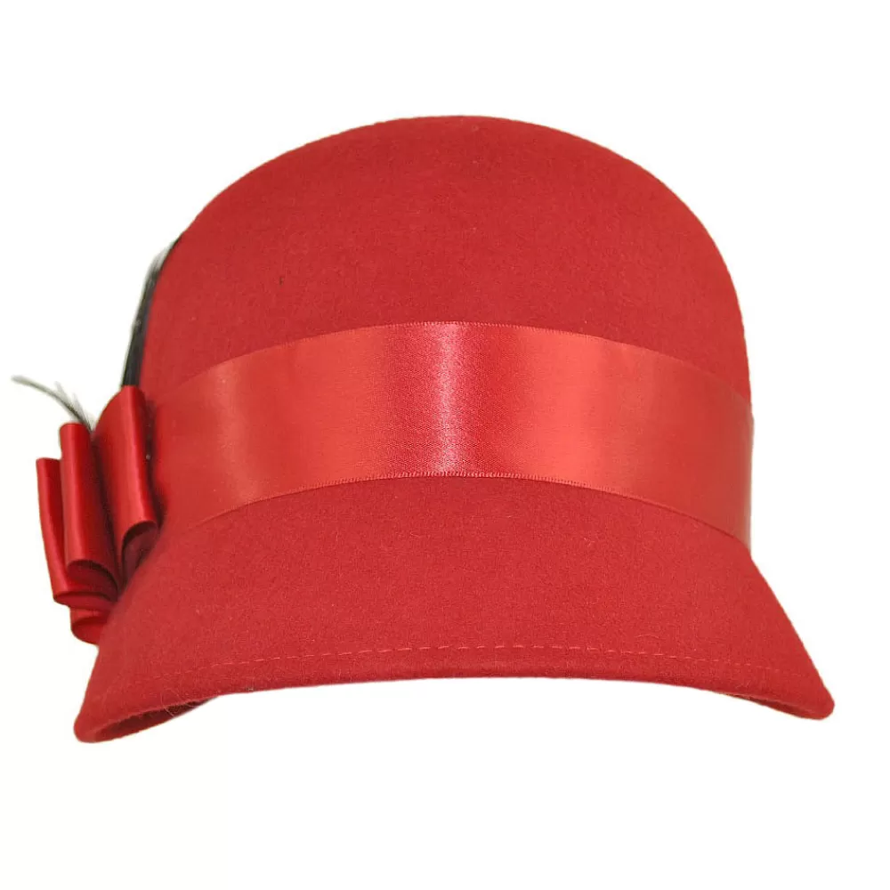 Chapeaux Hiver | Chapeaux Cloche^sur la tête Chapeau Cloche Chloe rouge SUR LA TÊTE