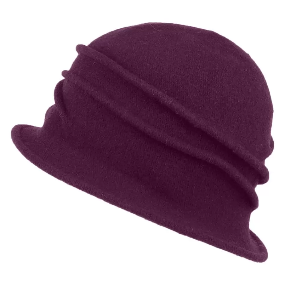 Chapeaux Hiver | Chapeaux Cloche^Scala Chapeau Cloche en Laine avec Rosette Sienna violet