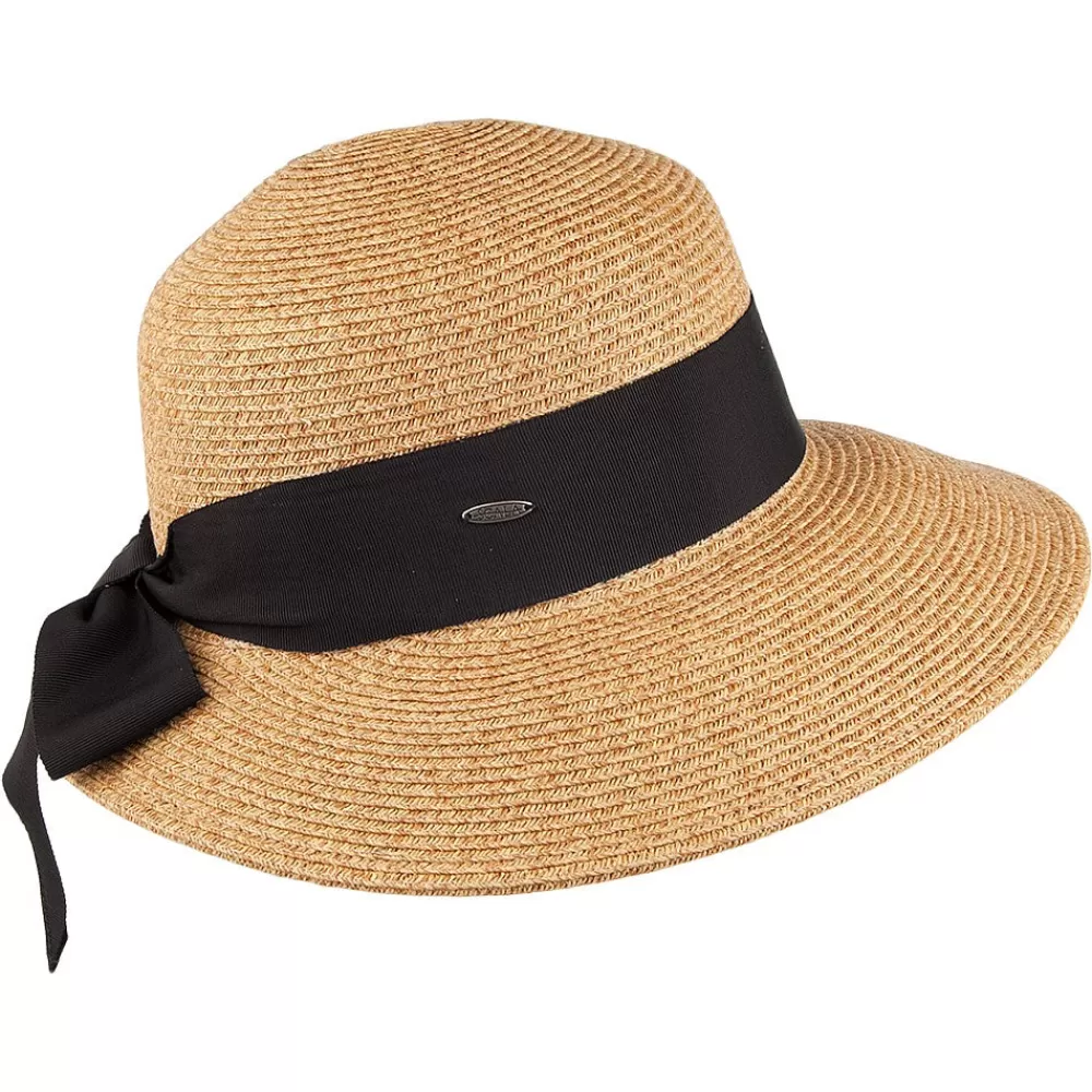 Chapeaux Été | Chapeaux De Paille^Scala Chapeau de Paille Été avec Noeud en Gros-Grain marron clair