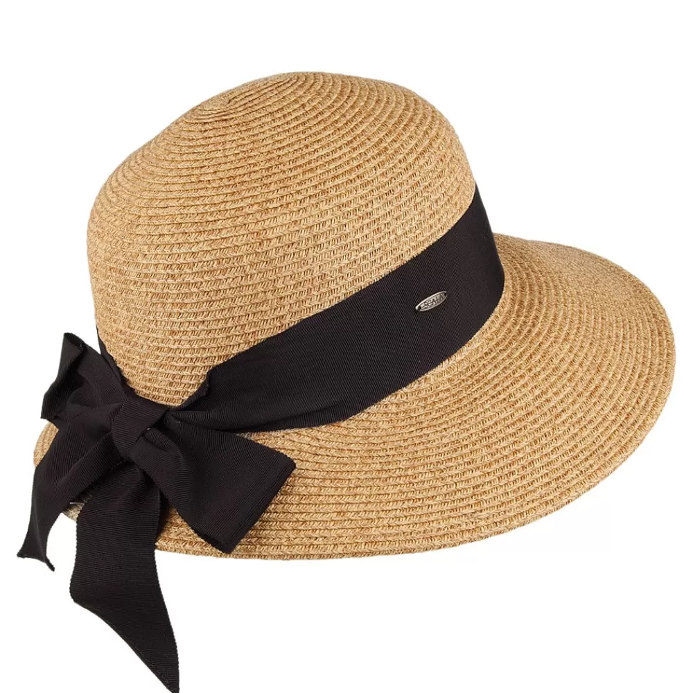 Chapeaux Été | Chapeaux De Paille^Scala Chapeau de Paille Été avec Noeud en Gros-Grain marron clair
