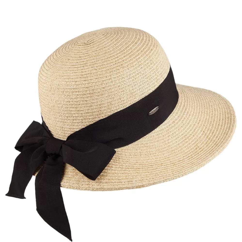 Chapeaux Été | Chapeaux De Paille^Scala Chapeau de Paille Été avec Noeud en Gros-Grain naturel