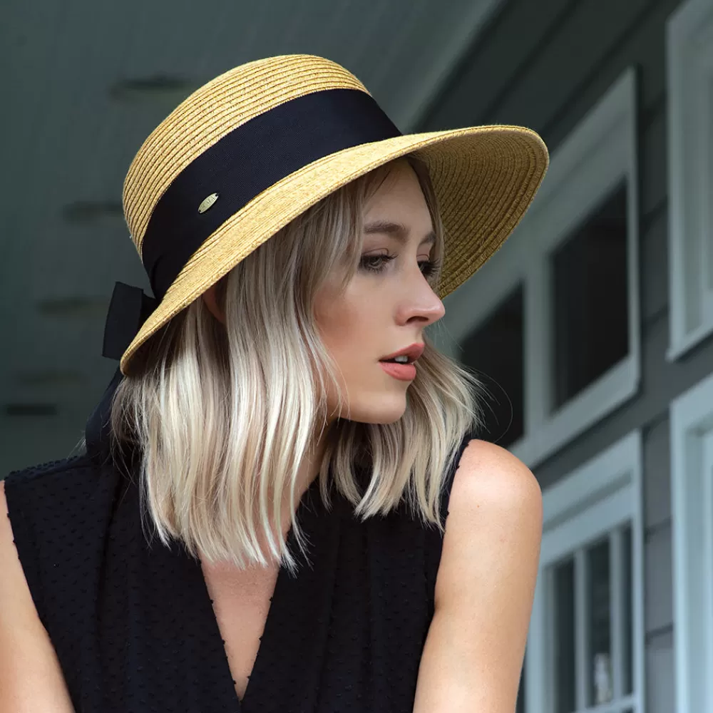 Chapeaux Été | Chapeaux De Paille^Scala Chapeau de Paille Été avec Noeud en Gros-Grain naturel