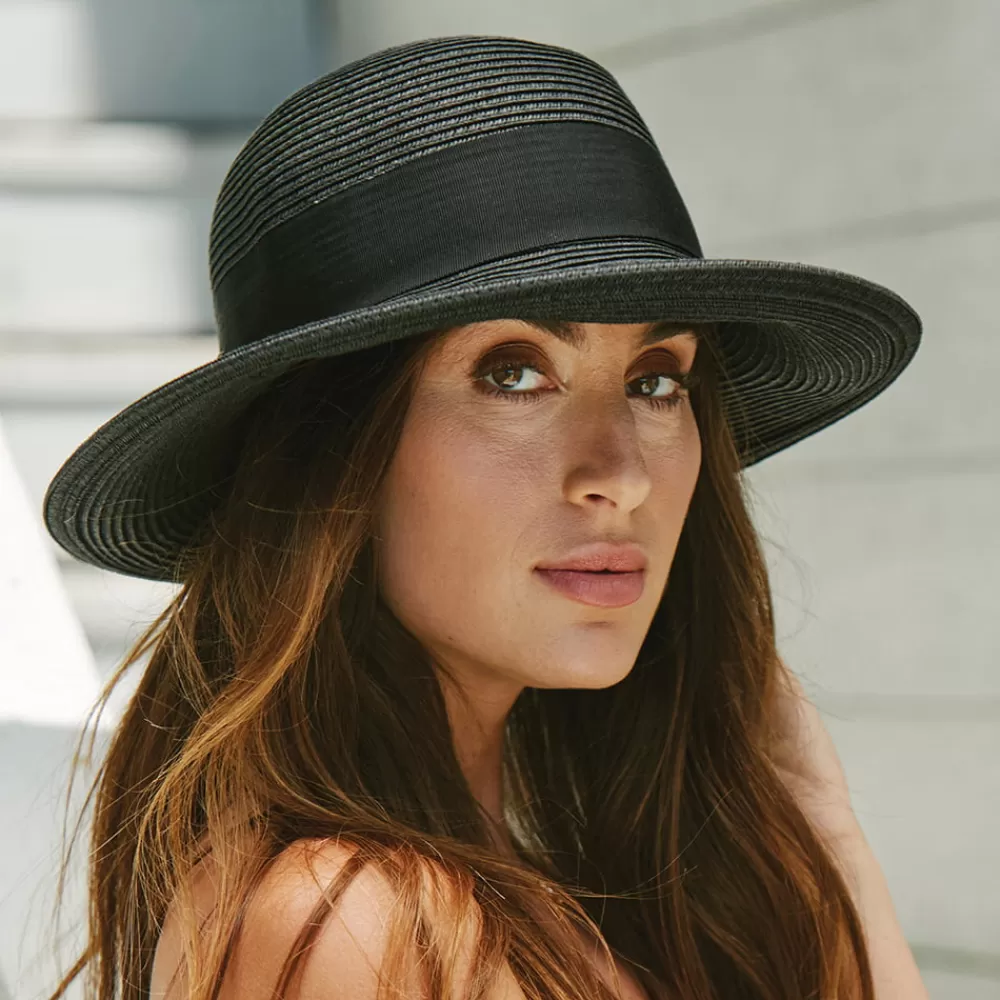 Chapeaux Été | Chapeaux De Paille^Scala Chapeau de Paille Été avec Noeud en Gros-Grain noir