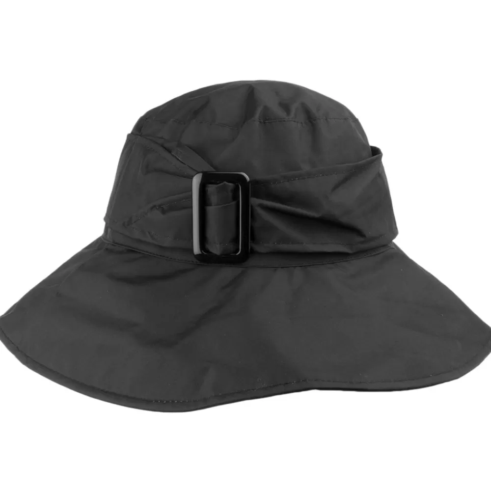Chapeaux De Pluie | Chapeaux Bob^Whiteley Chapeau de Pluie Hydrofuge avec Boucle noir