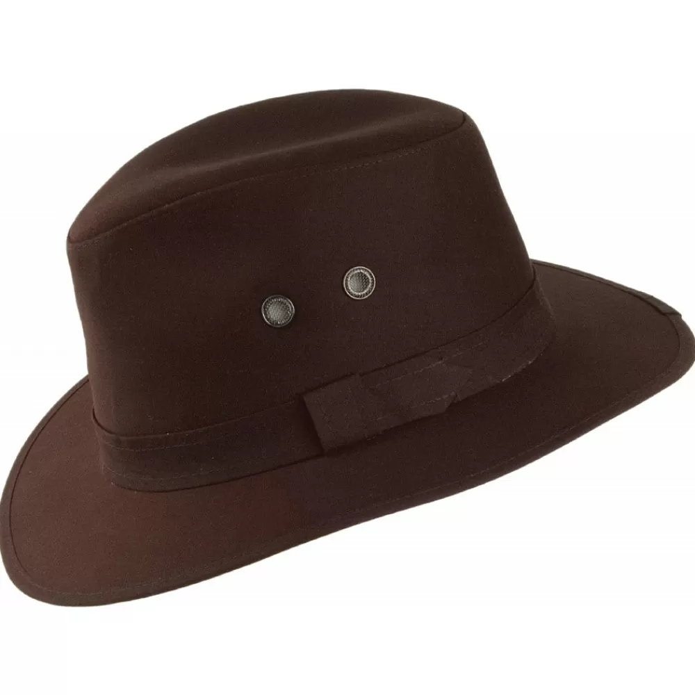 Chapeaux Trilby | Chapeaux Fedora^Failsworth Chapeau Fedora en Coton Ciré Hydrofuge Drifter marron