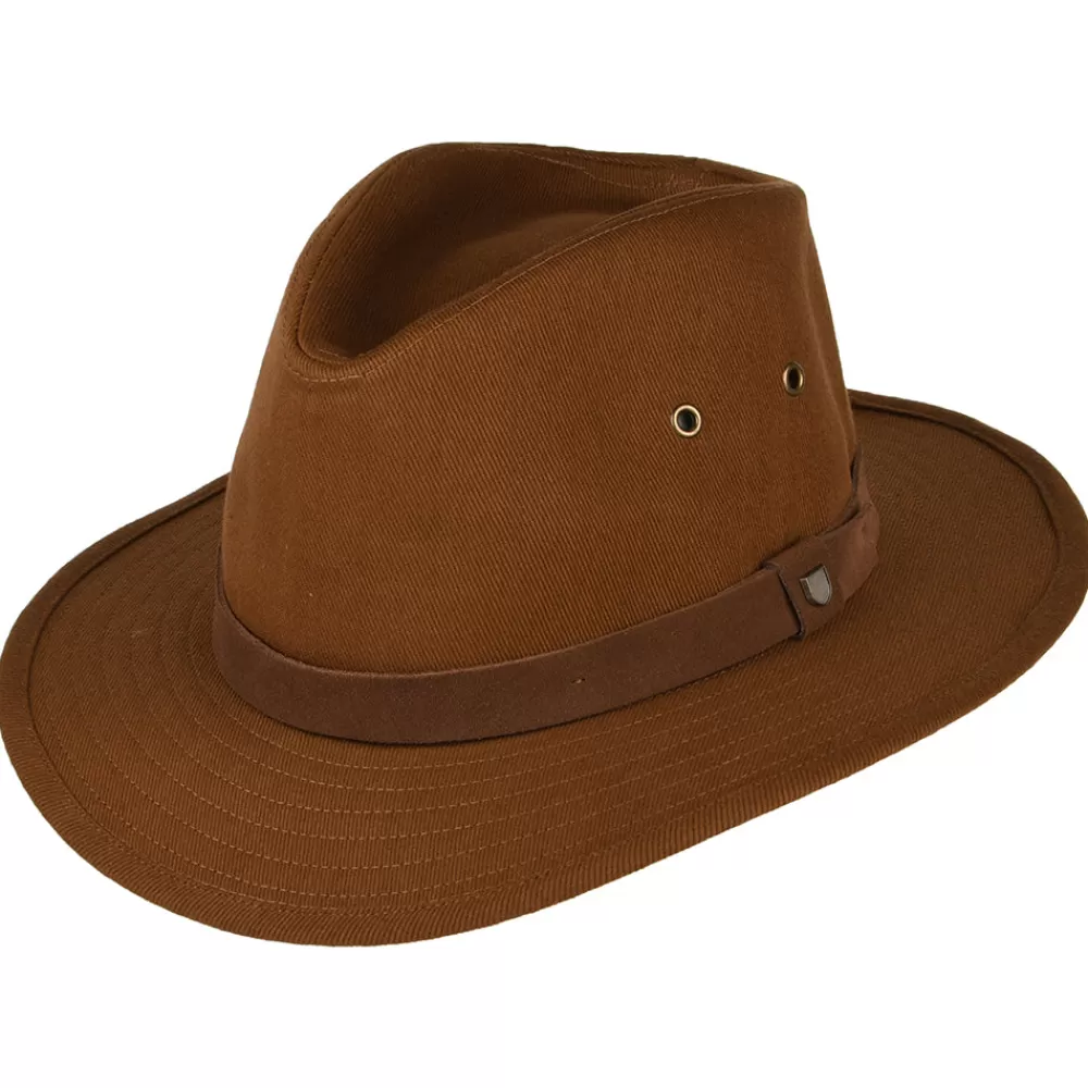 Chapeaux Trilby | Chapeaux Fedora^Brixton Chapeau Fedora en Coton Hydrofuge Messer X Adventure marron clair