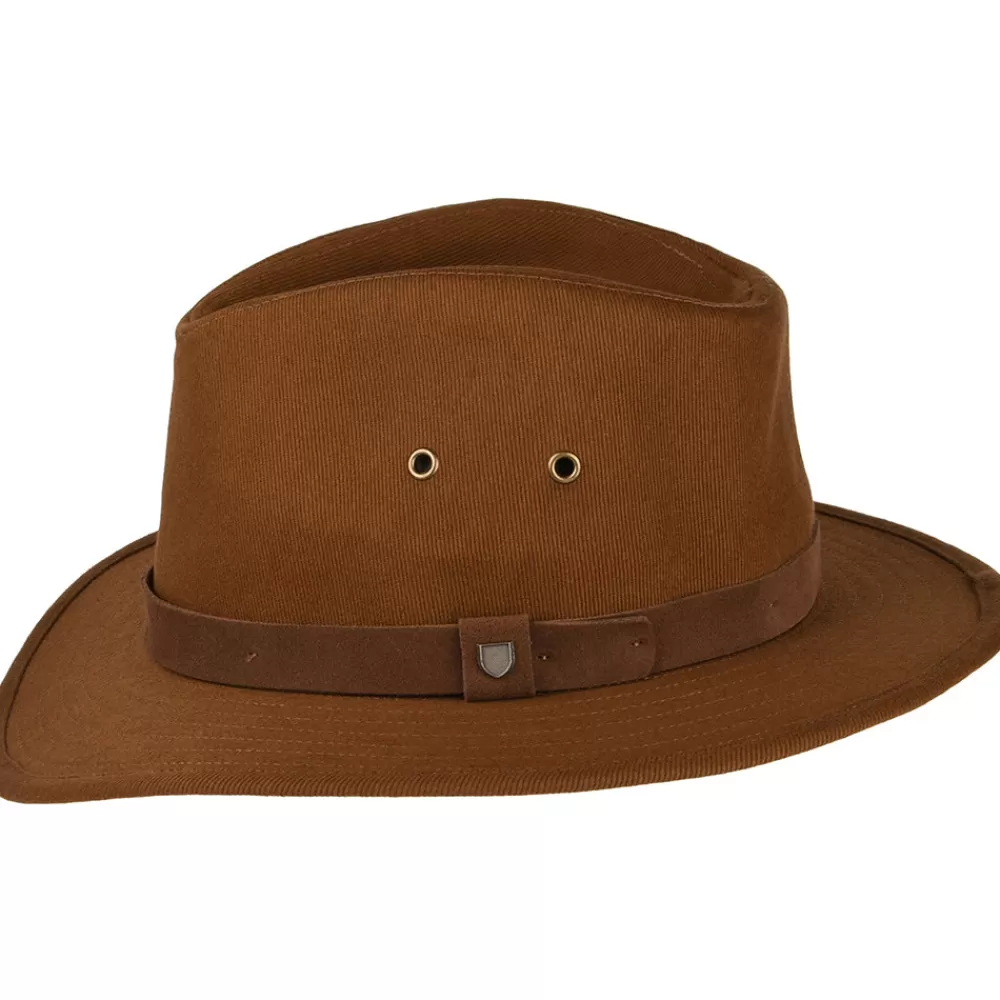 Chapeaux Trilby | Chapeaux Fedora^Brixton Chapeau Fedora en Coton Hydrofuge Messer X Adventure marron clair
