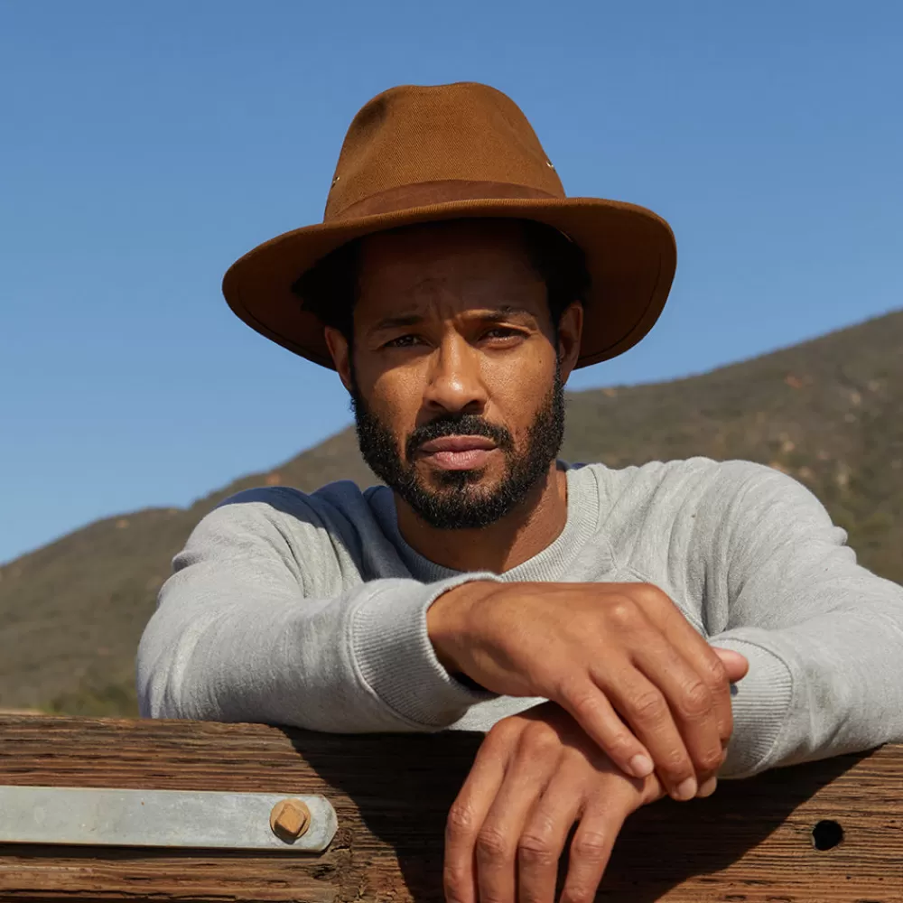 Chapeaux Trilby | Chapeaux Fedora^Brixton Chapeau Fedora en Coton Hydrofuge Messer X Adventure marron clair