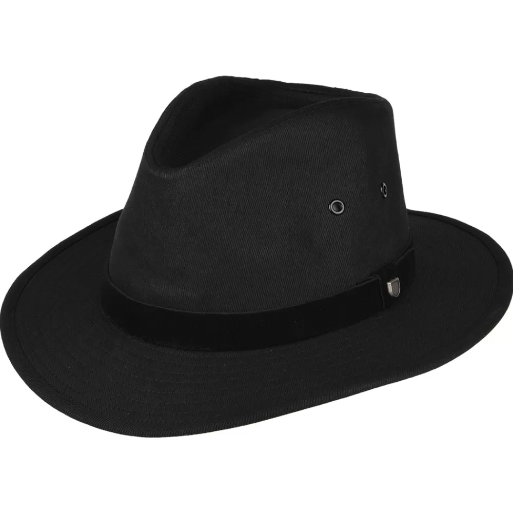 Chapeaux Trilby | Chapeaux Fedora^Brixton Chapeau Fedora en Coton Hydrofuge Messer X Adventure noir