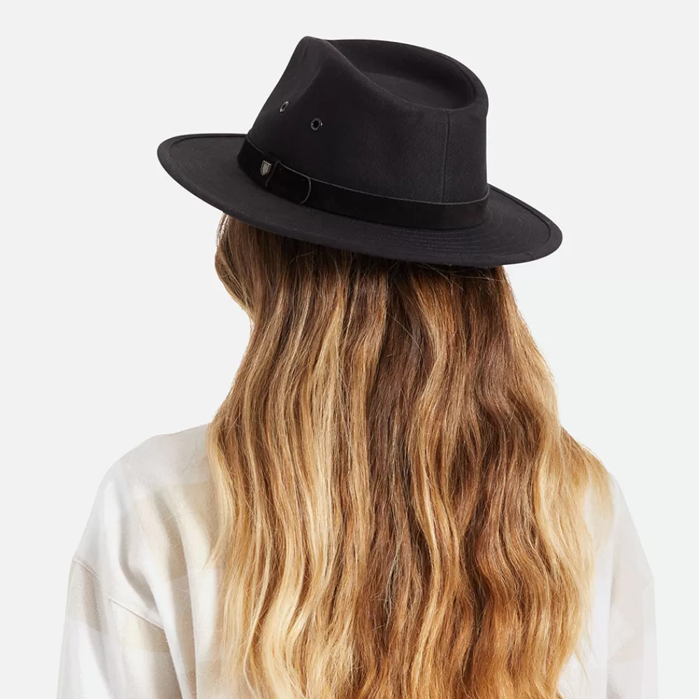 Chapeaux Trilby | Chapeaux Fedora^Brixton Chapeau Fedora en Coton Hydrofuge Messer X Adventure noir