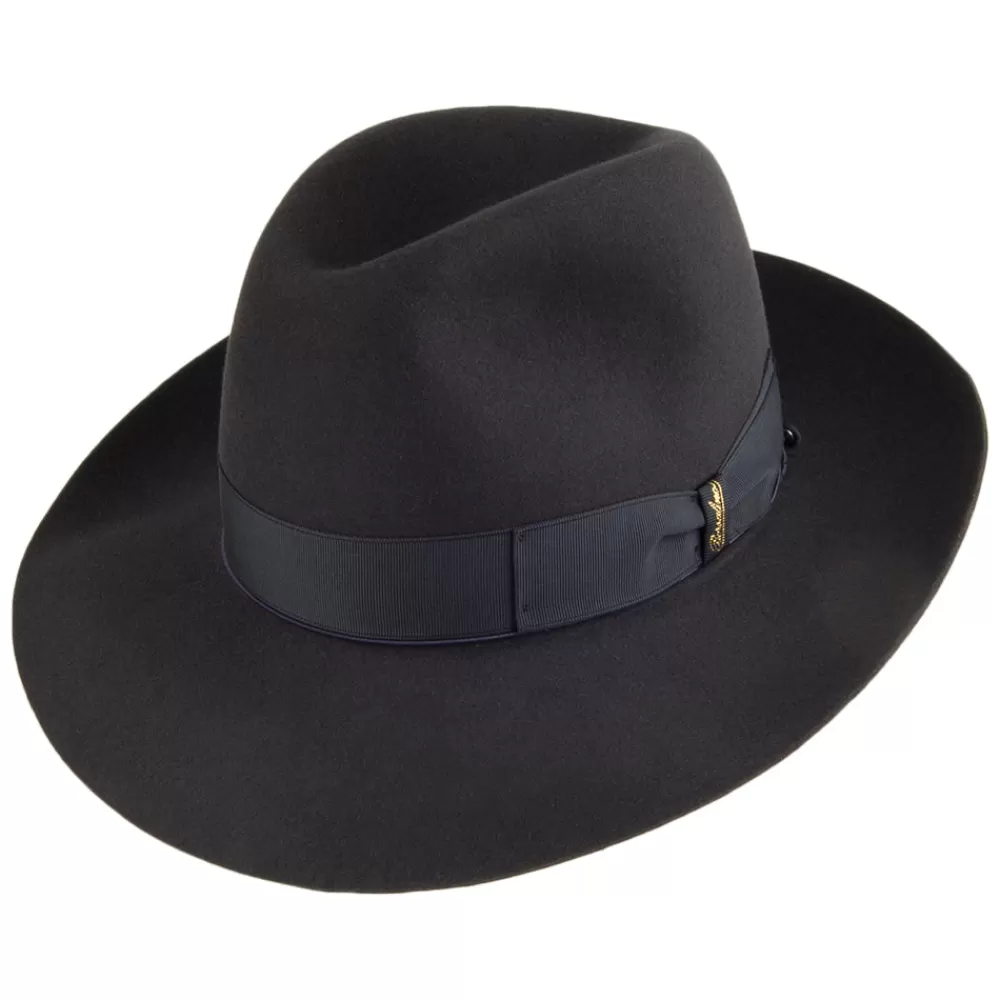 Chapeaux Trilby | Chapeaux Fedora^Borsalino Chapeau Fedora en Fourrure Feutrée Avalon anthracite