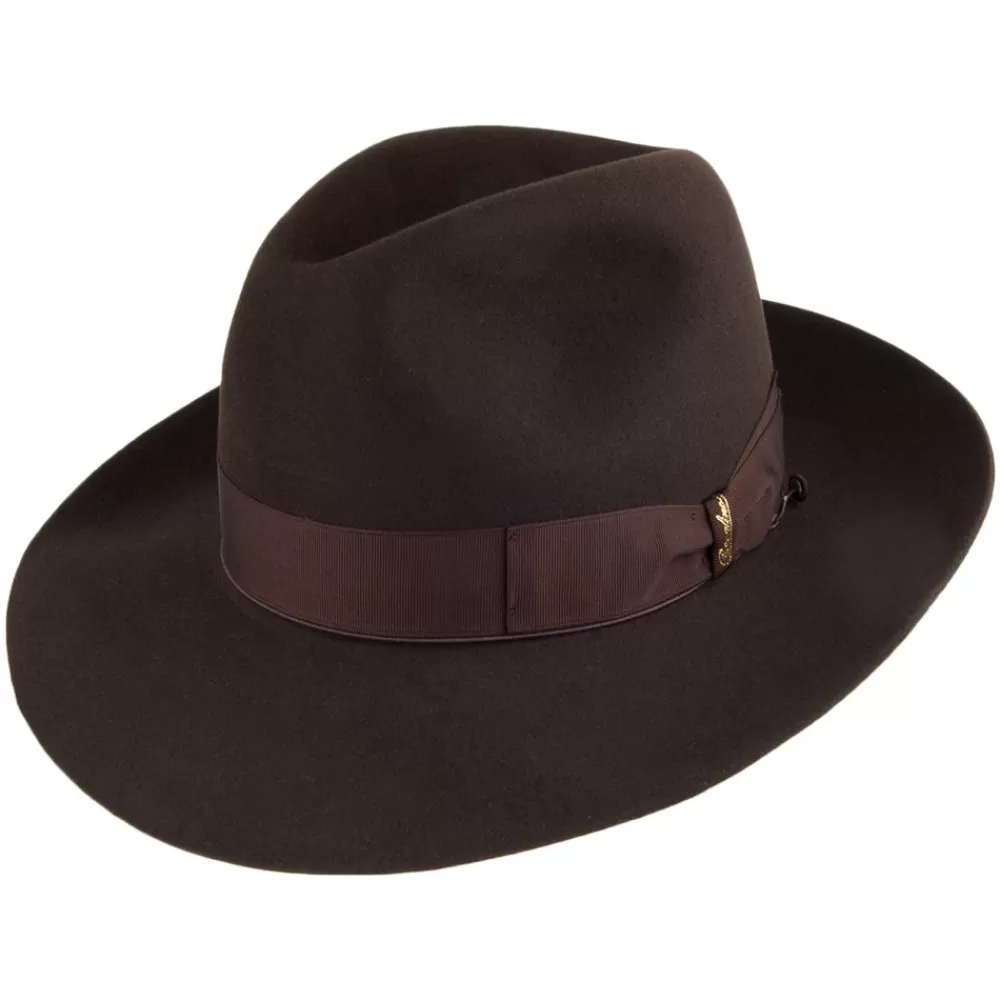 Chapeaux Trilby | Chapeaux Fedora^Borsalino Chapeau Fedora en Fourrure Feutrée Avalon marron foncé