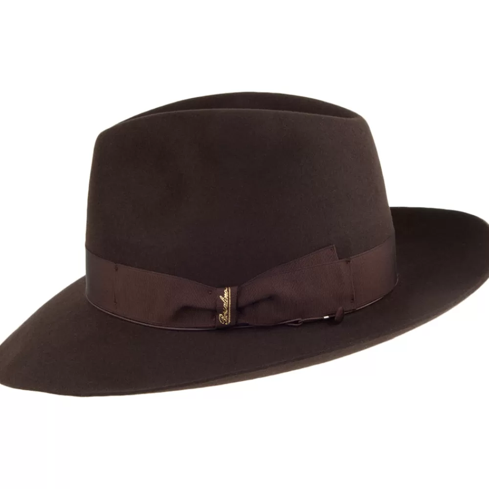 Chapeaux Trilby | Chapeaux Fedora^Borsalino Chapeau Fedora en Fourrure Feutrée Avalon marron foncé